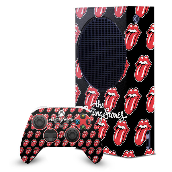 The Rolling Stones Art Licks Tongue Logo Game Console Wrap and Game Controller Skin Bundle for Microsoft Series S Console & Controller