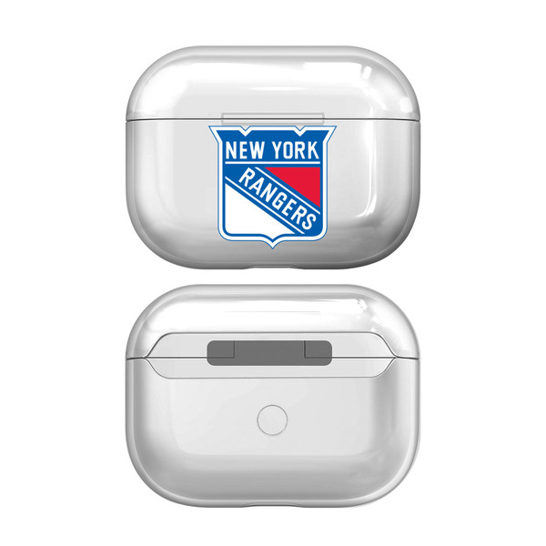 NHL Team Logo New York Rangers Clear Hard Crystal Cover Case for Apple AirPods Pro 2 Charging Case