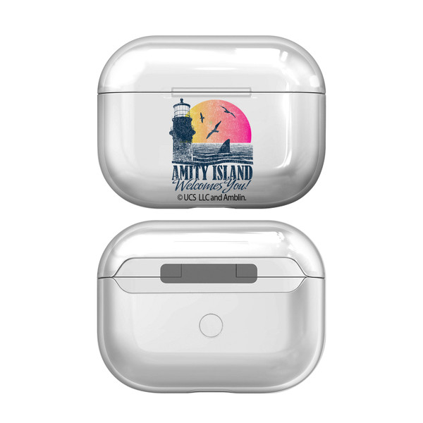 Jaws I Key Art Amity Island Clear Hard Crystal Cover Case for Apple AirPods Pro 2 Charging Case