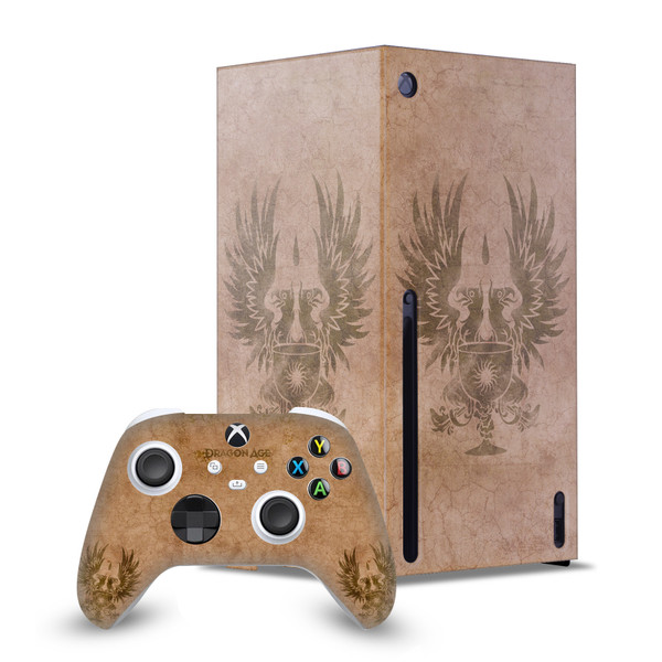 EA Bioware Dragon Age Heraldry Grey Wardens Distressed Game Console Wrap and Game Controller Skin Bundle for Microsoft Series X Console & Controller