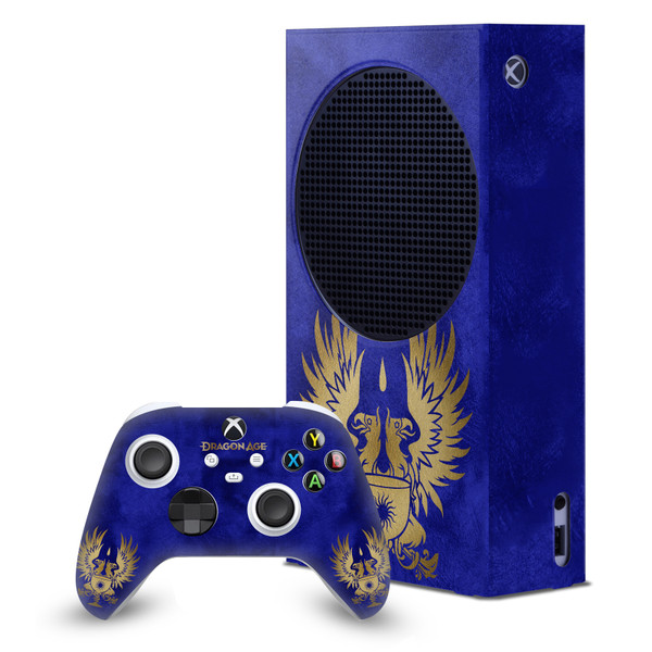 EA Bioware Dragon Age Heraldry Grey Wardens Gold Game Console Wrap and Game Controller Skin Bundle for Microsoft Series S Console & Controller