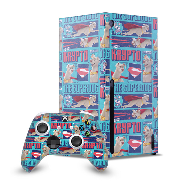 DC League Of Super Pets Graphics Krypto The Superdog Game Console Wrap and Game Controller Skin Bundle for Microsoft Series X Console & Controller