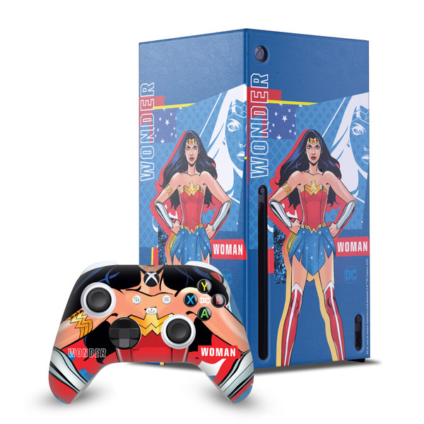 DC Women Core Compositions Wonder Woman Game Console Wrap and Game Controller Skin Bundle for Microsoft Series X Console & Controller