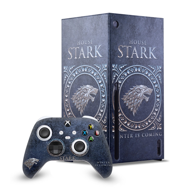 HBO Game of Thrones Sigils and Graphics House Stark Game Console Wrap and Game Controller Skin Bundle for Microsoft Series X Console & Controller