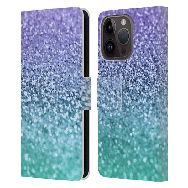 Monika Strigel Glitter Collection Lavender Leather Book Wallet Case Cover For Apple iPhone 15 Pro