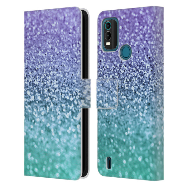 Monika Strigel Glitter Collection Lavender Leather Book Wallet Case Cover For Nokia G11 Plus