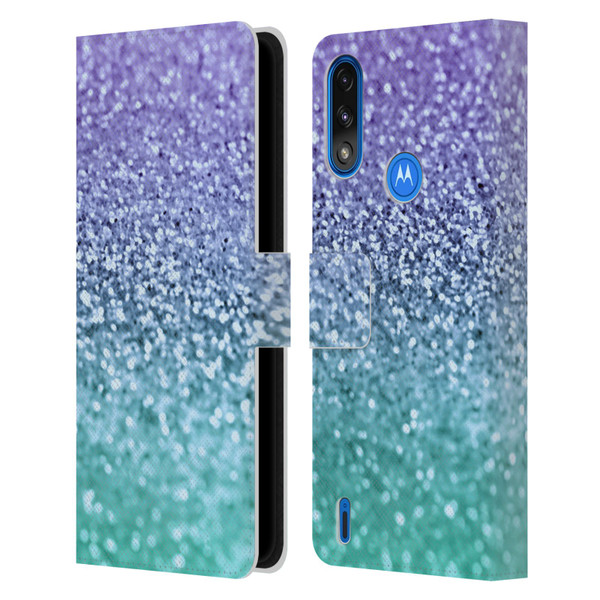 Monika Strigel Glitter Collection Lavender Leather Book Wallet Case Cover For Motorola Moto E7 Power / Moto E7i Power