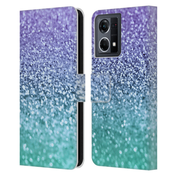 Monika Strigel Glitter Collection Lavender Leather Book Wallet Case Cover For OPPO Reno8 4G