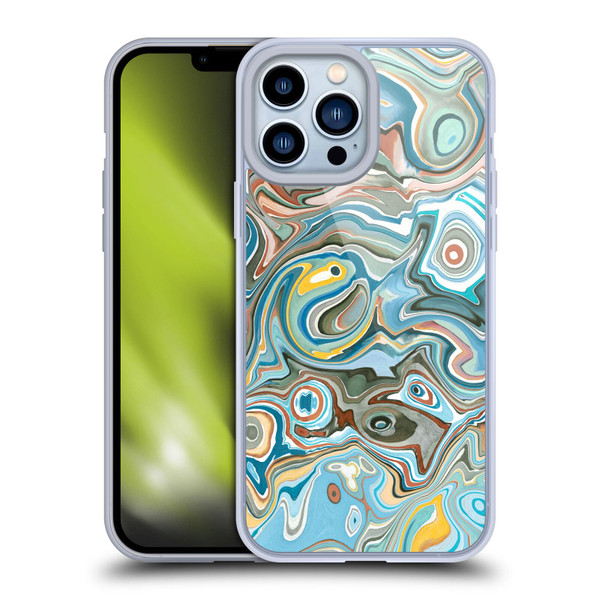 Ninola Abstract 3 Blue Mineral Agates Soft Gel Case for Apple iPhone 13 Pro Max