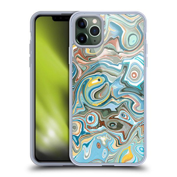 Ninola Abstract 3 Blue Mineral Agates Soft Gel Case for Apple iPhone 11 Pro Max