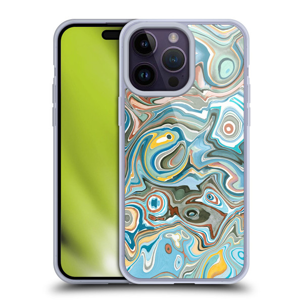 Ninola Abstract 3 Blue Mineral Agates Soft Gel Case for Apple iPhone 14 Pro Max