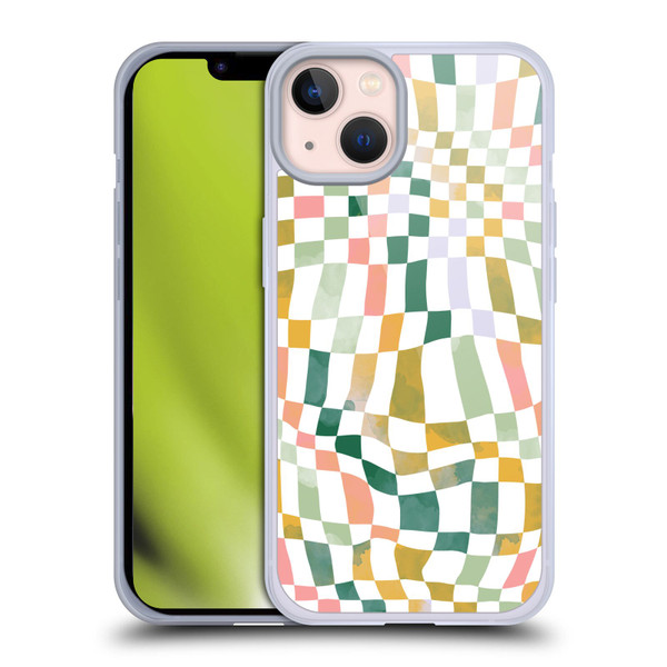Ninola Checker Pattern Nostalgic Squares Soft Gel Case for Apple iPhone 13