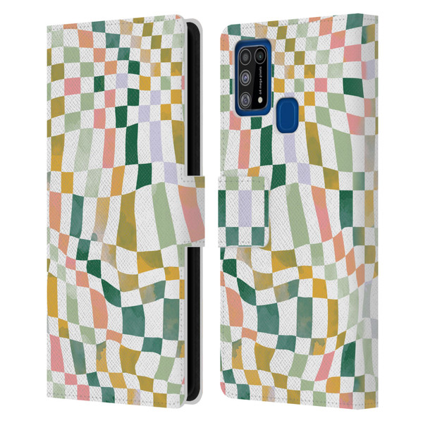 Ninola Checker Pattern Nostalgic Squares Leather Book Wallet Case Cover For Samsung Galaxy M31 (2020)