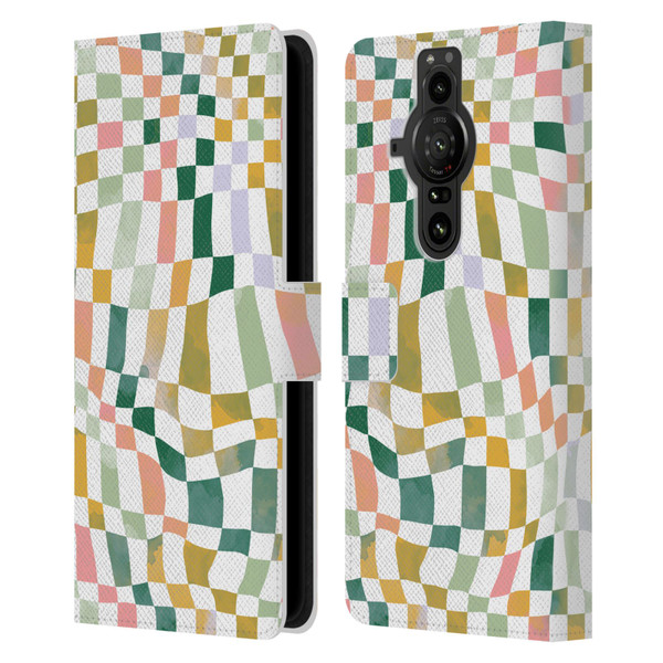 Ninola Checker Pattern Nostalgic Squares Leather Book Wallet Case Cover For Sony Xperia Pro-I