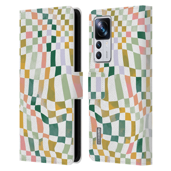 Ninola Checker Pattern Nostalgic Squares Leather Book Wallet Case Cover For Xiaomi 12T Pro