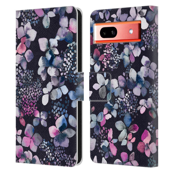 Ninola Floral Hydrangea Astronomical Leather Book Wallet Case Cover For Google Pixel 7a