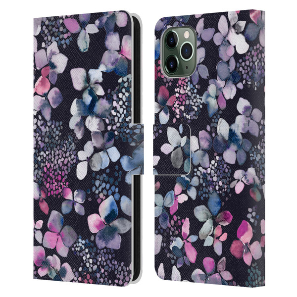 Ninola Floral Hydrangea Astronomical Leather Book Wallet Case Cover For Apple iPhone 11 Pro Max