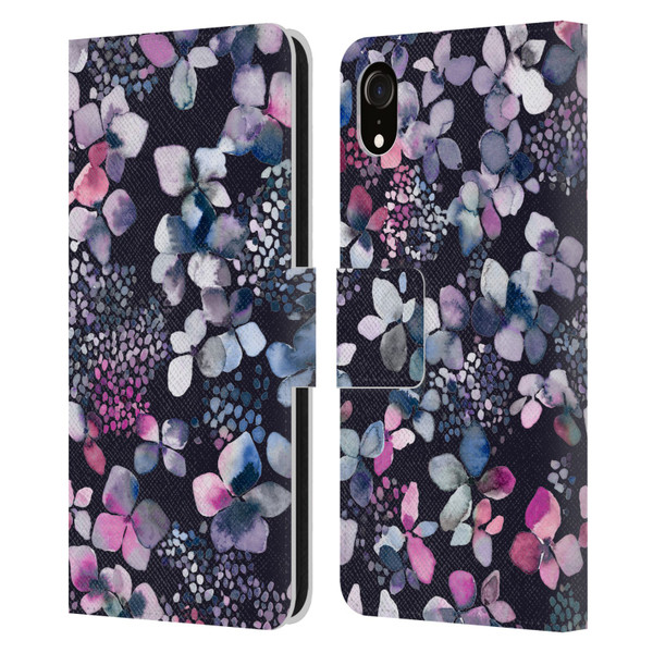 Ninola Floral Hydrangea Astronomical Leather Book Wallet Case Cover For Apple iPhone XR