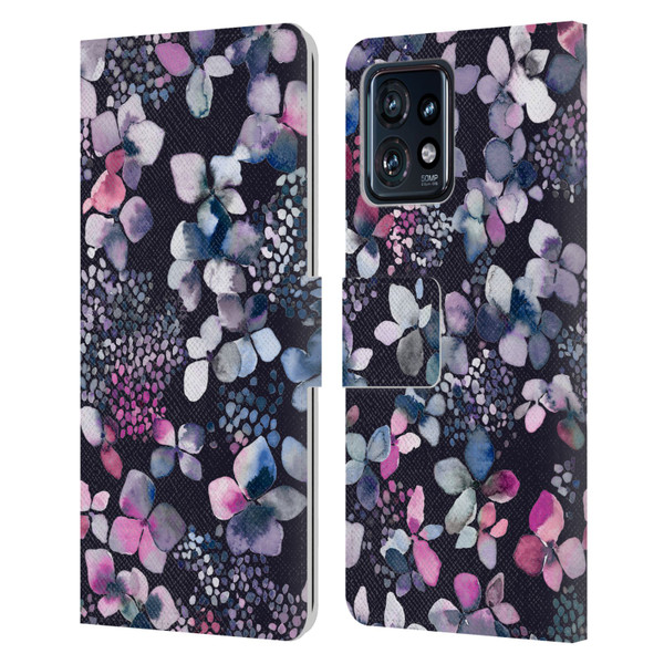 Ninola Floral Hydrangea Astronomical Leather Book Wallet Case Cover For Motorola Moto Edge 40 Pro