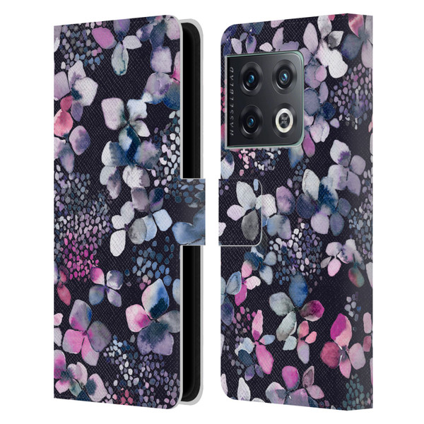 Ninola Floral Hydrangea Astronomical Leather Book Wallet Case Cover For OnePlus 10 Pro