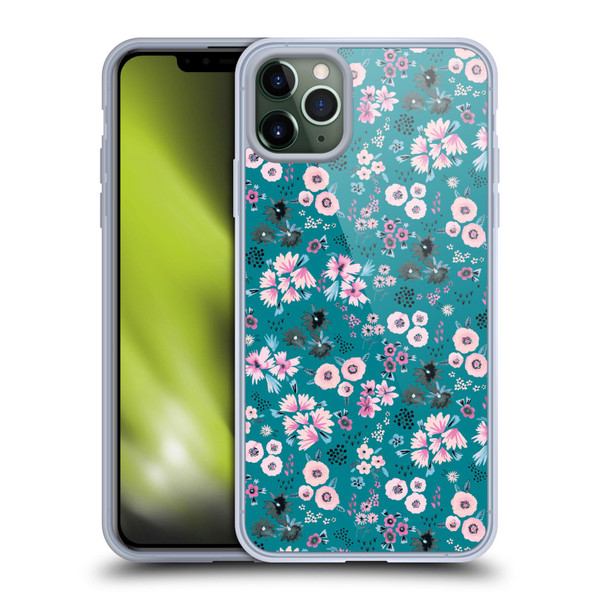 Ninola Floral Patterns Little Dark Turquoise Soft Gel Case for Apple iPhone 11 Pro Max