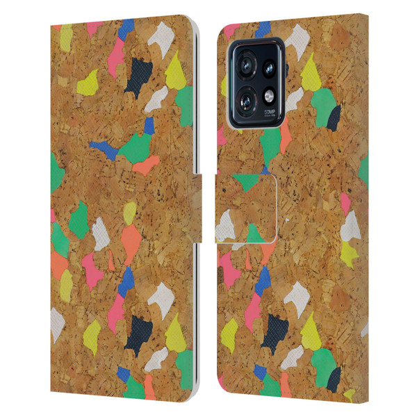 Ninola Freeform Patterns Vibrant Cork Leather Book Wallet Case Cover For Motorola Moto Edge 40 Pro