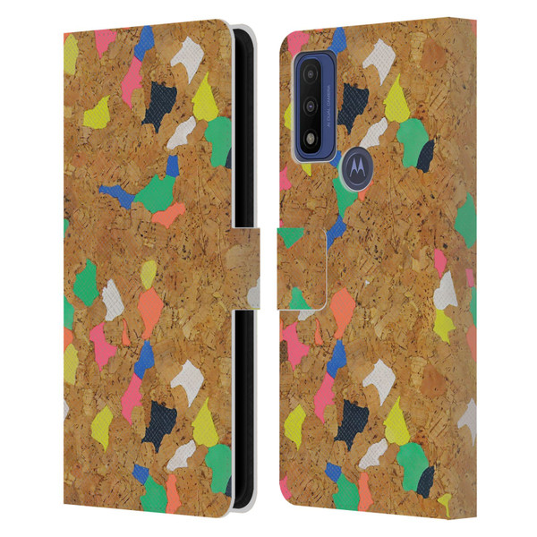 Ninola Freeform Patterns Vibrant Cork Leather Book Wallet Case Cover For Motorola G Pure