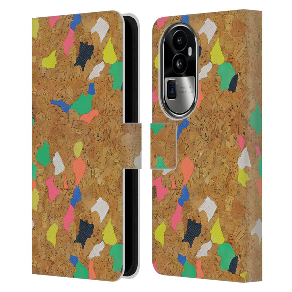 Ninola Freeform Patterns Vibrant Cork Leather Book Wallet Case Cover For OPPO Reno10 Pro+