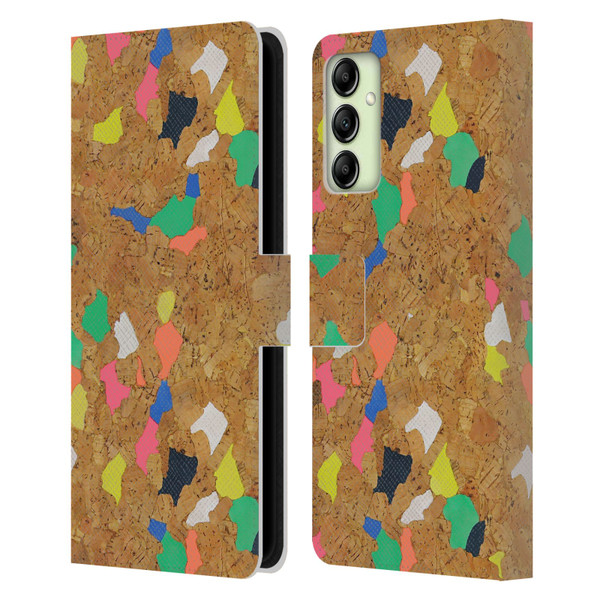 Ninola Freeform Patterns Vibrant Cork Leather Book Wallet Case Cover For Samsung Galaxy A14 5G