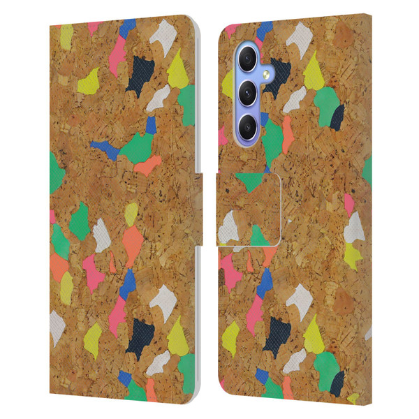Ninola Freeform Patterns Vibrant Cork Leather Book Wallet Case Cover For Samsung Galaxy A34 5G