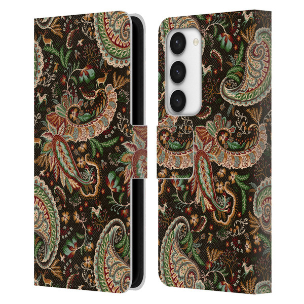 Ninola Mix Patterns Woodland Paisley Leather Book Wallet Case Cover For Samsung Galaxy S23 5G