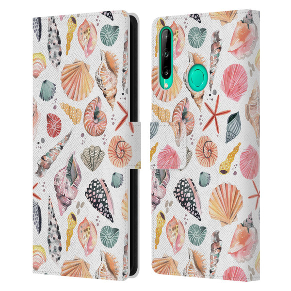 Ninola Ocean Sea Shells Leather Book Wallet Case Cover For Huawei P40 lite E