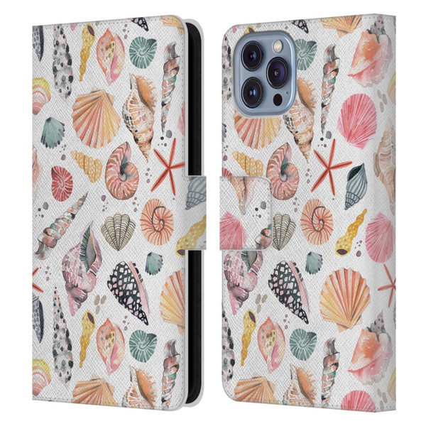Ninola Ocean Sea Shells Leather Book Wallet Case Cover For Apple iPhone 14