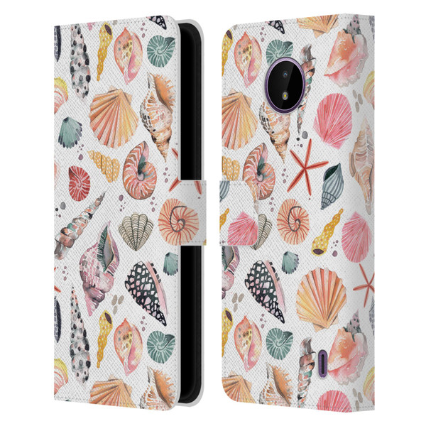 Ninola Ocean Sea Shells Leather Book Wallet Case Cover For Nokia C10 / C20