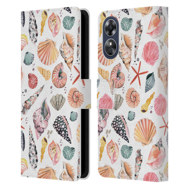 Ninola Ocean Sea Shells Leather Book Wallet Case Cover For OPPO A17