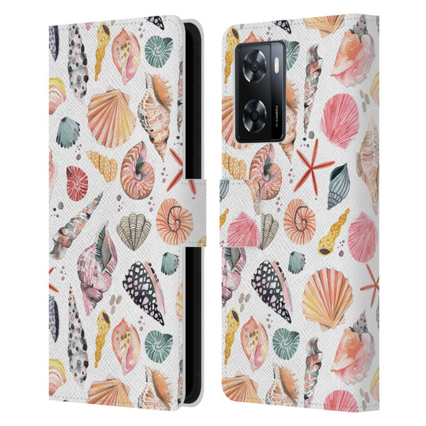Ninola Ocean Sea Shells Leather Book Wallet Case Cover For OPPO A57s