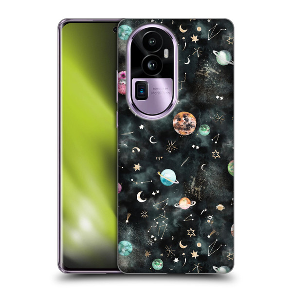Ninola Watercolor Patterns Space Galaxy Planets Soft Gel Case for OPPO Reno10 Pro+