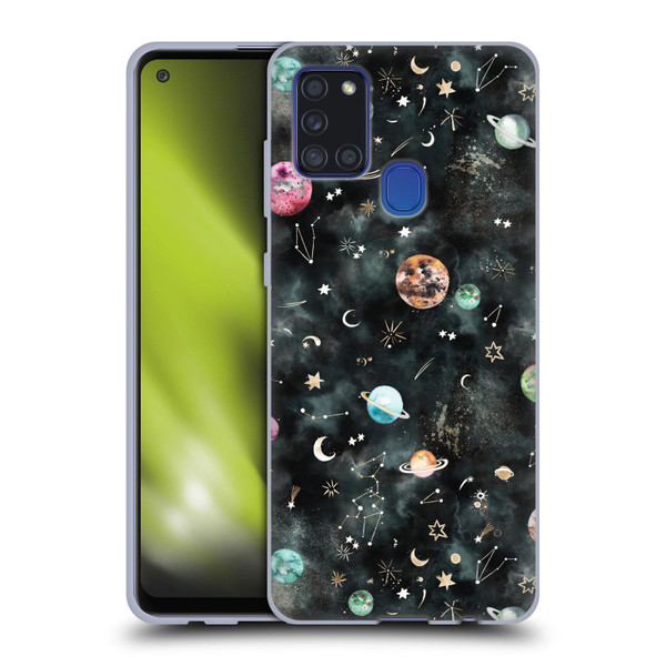 Ninola Watercolor Patterns Space Galaxy Planets Soft Gel Case for Samsung Galaxy A21s (2020)