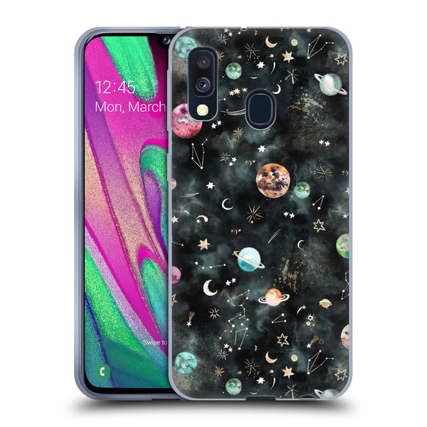 Ninola Watercolor Patterns Space Galaxy Planets Soft Gel Case for Samsung Galaxy A40 (2019)
