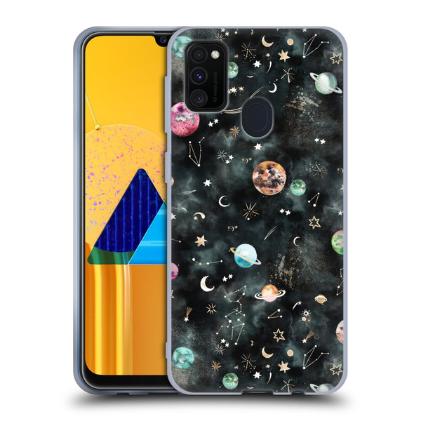 Ninola Watercolor Patterns Space Galaxy Planets Soft Gel Case for Samsung Galaxy M30s (2019)/M21 (2020)