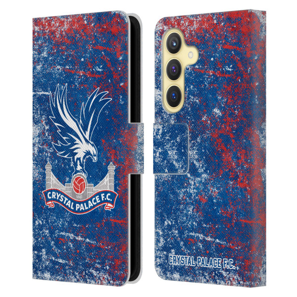 Crystal Palace FC Crest Distressed Leather Book Wallet Case Cover For Samsung Galaxy S24 5G
