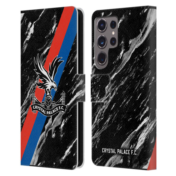 Crystal Palace FC Crest Black Marble Leather Book Wallet Case Cover For Samsung Galaxy S24 Ultra 5G