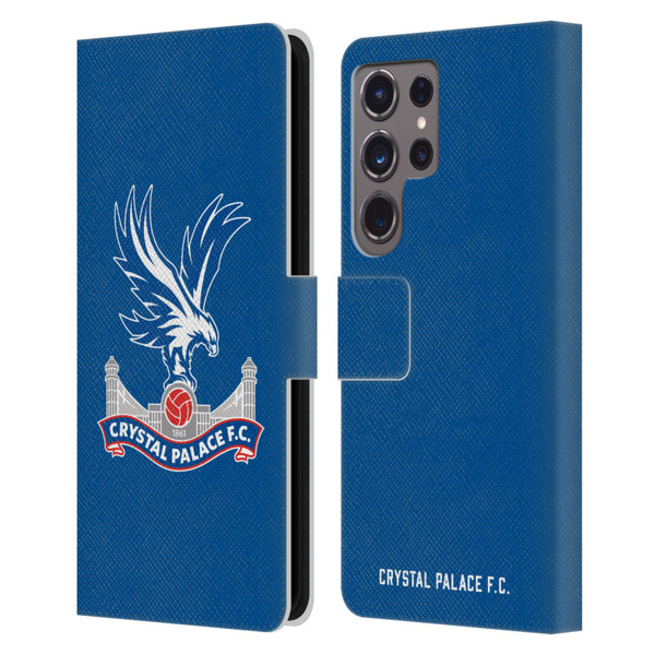 Crystal Palace FC Crest Plain Leather Book Wallet Case Cover For Samsung Galaxy S24 Ultra 5G