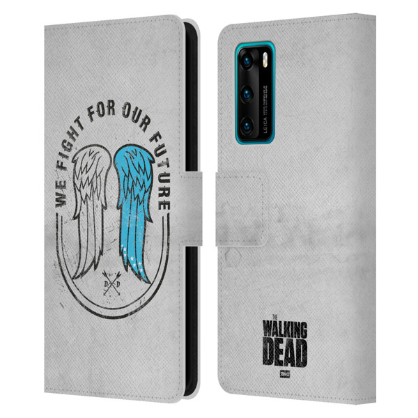 AMC The Walking Dead Daryl Dixon Iconic Wings Leather Book Wallet Case Cover For Huawei P40 5G