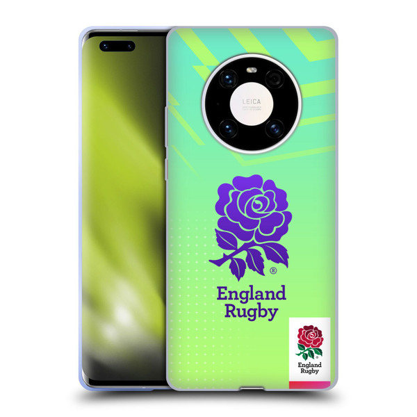England Rugby Union This Rose Means Everything Logo in Neon Green Soft Gel Case for Huawei Mate 40 Pro 5G