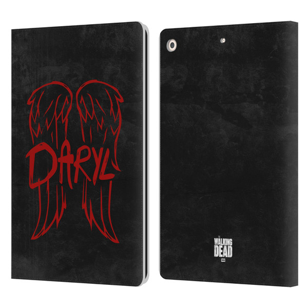 AMC The Walking Dead Daryl Dixon Iconic Wings Logo Leather Book Wallet Case Cover For Apple iPad 10.2 2019/2020/2021