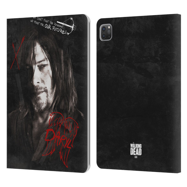 AMC The Walking Dead Daryl Dixon Iconic Grafitti Leather Book Wallet Case Cover For Apple iPad Pro 11 2020 / 2021 / 2022