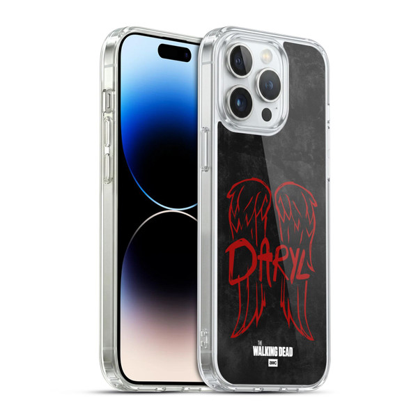 AMC The Walking Dead Daryl Dixon Iconic Wings Logo Soft Gel Case for Apple iPhone 14 Pro Max & MagSafe