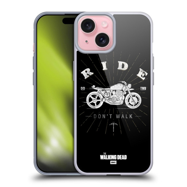 AMC The Walking Dead Daryl Dixon Iconic Ride Don't Walk Soft Gel Case for Apple iPhone 15