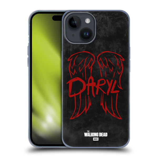 AMC The Walking Dead Daryl Dixon Iconic Wings Logo Soft Gel Case for Apple iPhone 15
